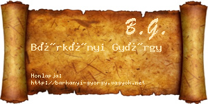 Bárkányi György névjegykártya