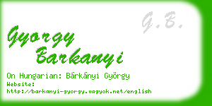 gyorgy barkanyi business card