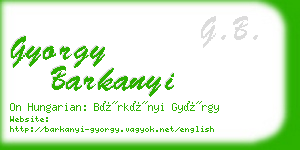 gyorgy barkanyi business card